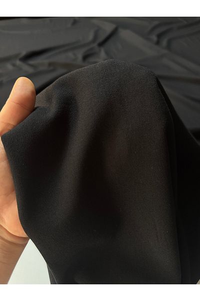 BURSA KUMAŞTAN En140 Black Crepe Fabric Dress Import Events: Skirt, Ferace, Tunic, Top Coat, Pantalon, Vest, Suit, Jacket