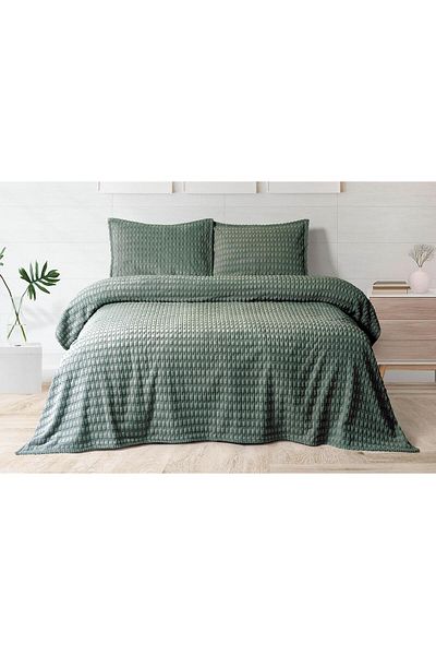 Merinos Modern Twist 3 Piece Double Blanket Set Boxed 220X240 Khaki