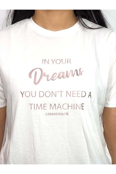 lumberjack Wl Nova-b 11ct1009 3fx Ekru Kadın Kısa Kol Tricou Kadın Tişört Beyaz