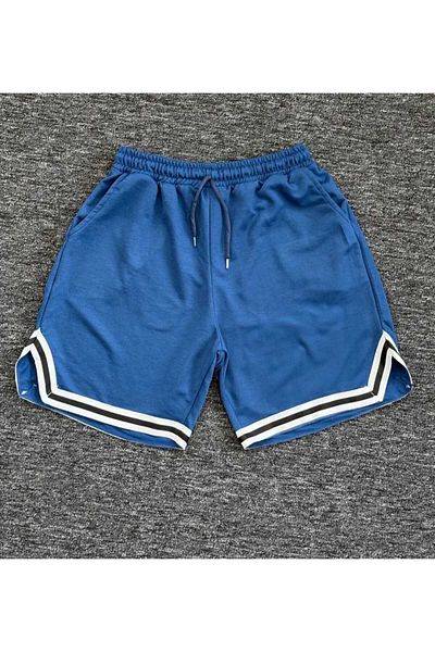 DWN WEAR Pantaloni scurți din bumbac de vară, cu buzunare laterale, cu talie elastică