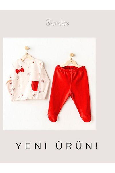 andywawa Baby Girl, Red, 100% Cotton, Penguin Set of 2