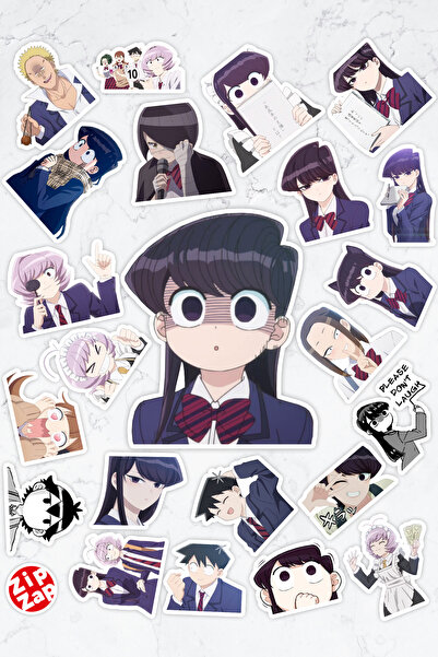ZipZap Komi Can't Communicate Komi San Anime Sticker Paketi (23 ADET)