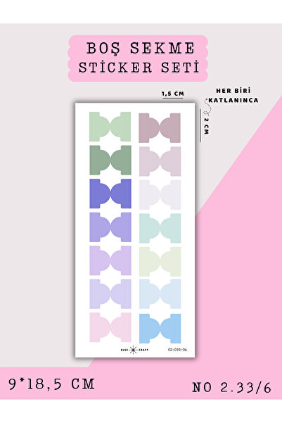Else Craft Mini Ajanda Sekmeler Boş Sticker No 2.33/6 - Ajanda Planlayıcı Bul...