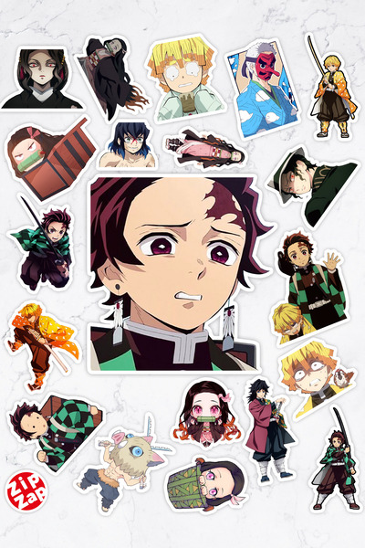 ZipZap Kimetsu No Yaiba Demon Slayer Iblis Keser Anime Sticker Paketi (20 ADET)