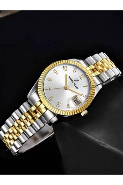Daniel Klein Gold Colored Waterproof Women's Wristwatch and Bracelet - 2 Years Warranty