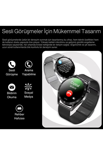 SONREİR Watch GT3 PRO Erkek Akıllı Saat, Klasik AMOLED Sesli Görüşme,NFC Android iPhone Huawei Uyumlu 8,9,10