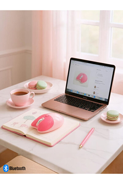 NDNeed Sevimli Kedi Kablosuz Pembe Mouse Bluetooth + 2.4G Dual Mode
