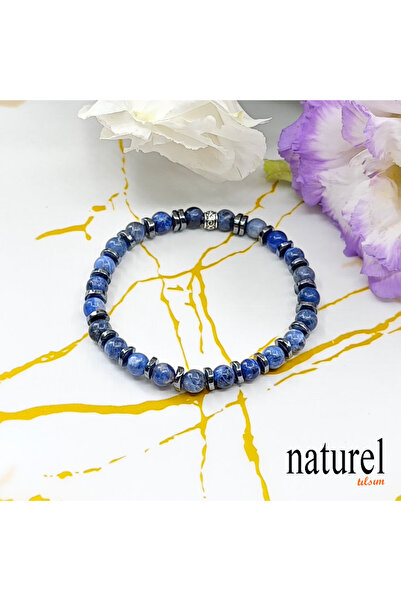 Naturel Tılsım Sodalit Oniks Hematit Unisex Bileklik