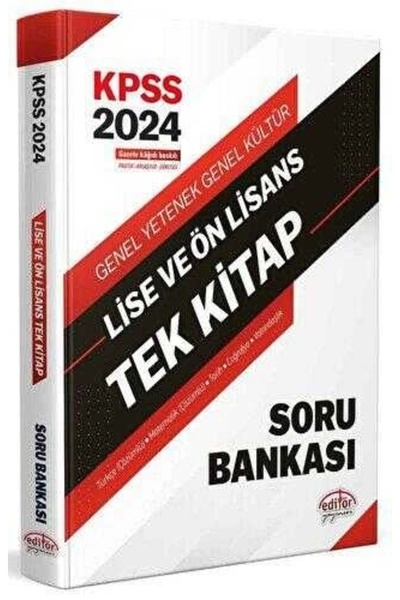 Editör Yayınevi 2024 KPSS Lise ve Ön Lisans Tek Kitap Soru Bankası / Kolektif...