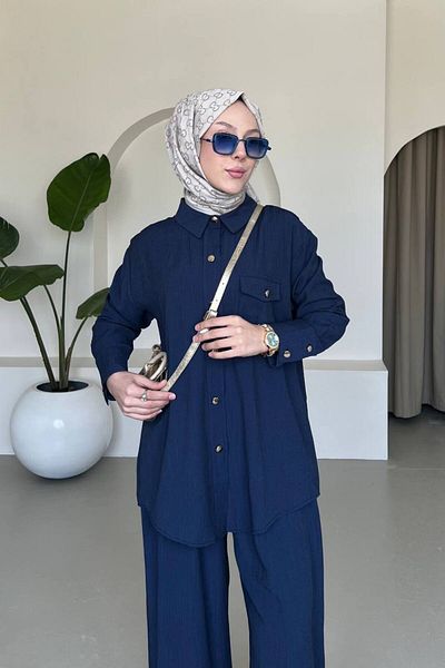 comstar طقم قميص تونيك نسائي فضفاض واسع الساق من Palazzo Pants Hijab