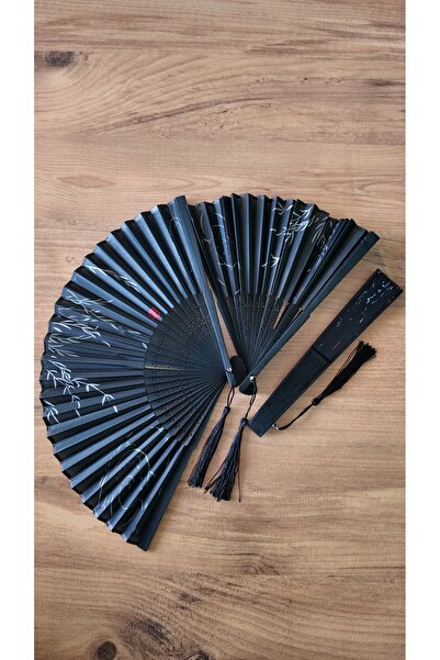 aysa stil Ahşap desenli yüksek kaliteli Japon bambu yelpazesi