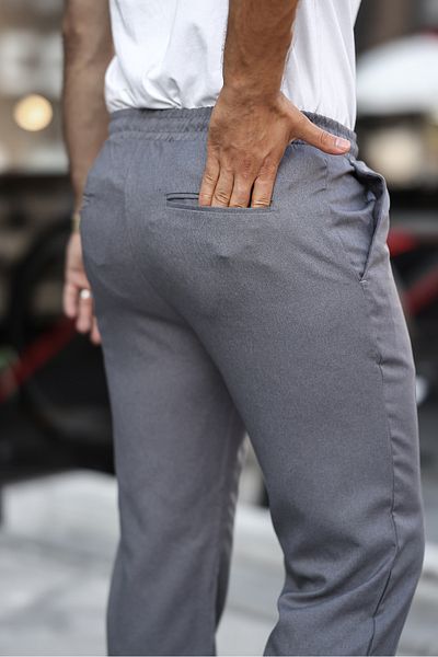 comstar Ανδρικό παντελόνι Jogger με ελαστική μέση Basic Skinny σε γκρι χρώμα