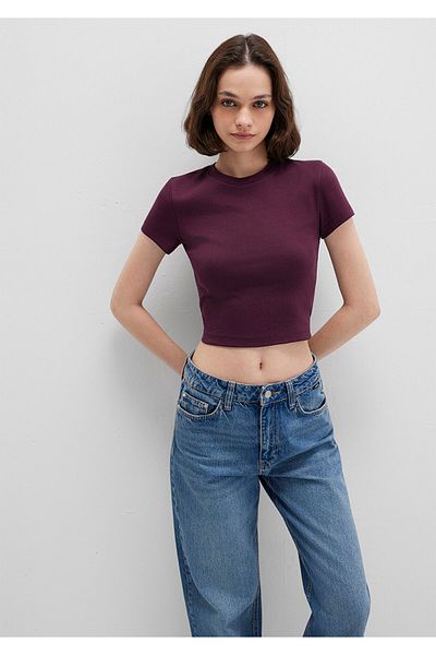 Mavi Tricou Basic Crop Bordeaux Crop / Kısa Kesim 1600814-70434