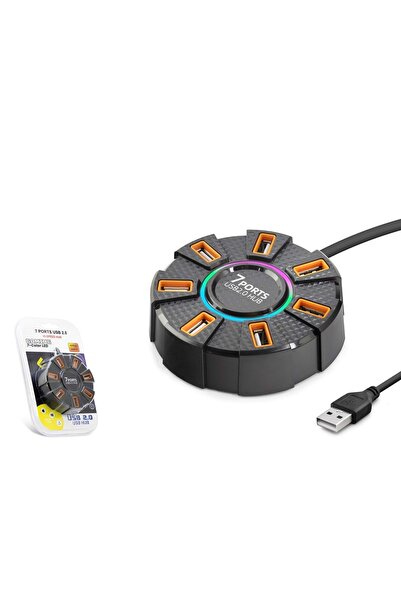 HADRON HDX7035 USB Hub 7 Renk LED 7 Port 1.2 m - Siyah