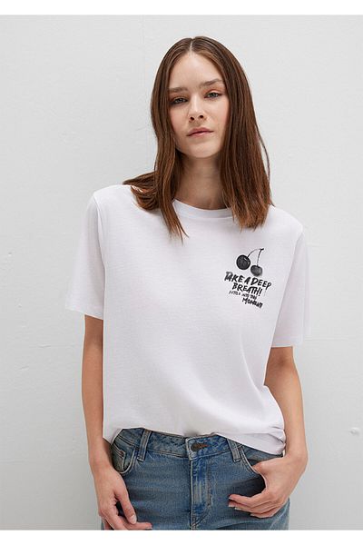 Mavi Printed White T-Shirt Regular Fit / Regular Cut 1613484-620
