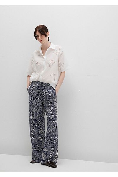 Mavi Ethnic εμπριμέ Navy Blue παντελόνι 1011123-90738