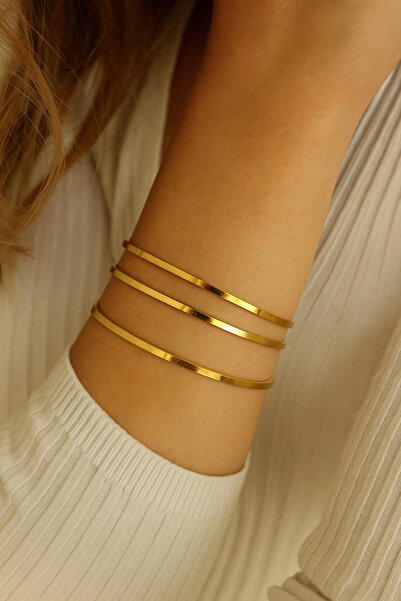 Çelik 316L GOLD KAPLAMA 3 LÜ AJDA BİLEKLİK PASLANMAZ