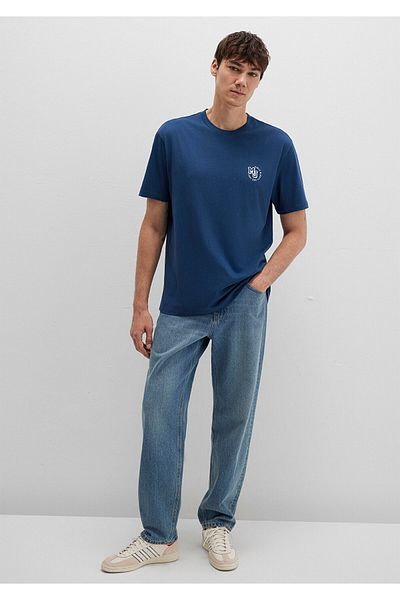 Mavi Μπλουζάκι με τυπωμένο λογότυπο MJ Navy Blue Loose Fit / Loose Relaxed Fit 0612839-89287