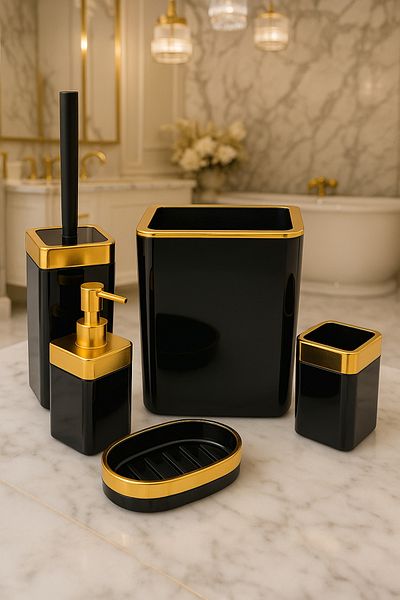 İmera Acrylic 5 Piece Square Bathroom Set Bright
