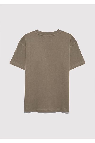 Mavi Mj Logo Printed Khaki T-Shirt Loose Fit / Loose Relaxed Fit 6610395-86961