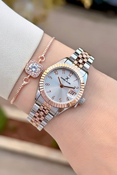 Daniel Klein Bronz Metalik Renk 2 Yıl Garantili 28 Mm Kadın Kol Saati Ve Bile...