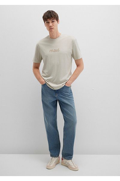 Mavi Τυπωμένο μπεζ μπλουζάκι Loose Fit / Loose Casual Cut 0612933-70134