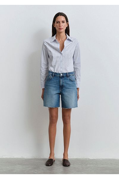 Mavi Lidia Real Blue Misty Dark Blue Jean Shorts 1410145-89744
