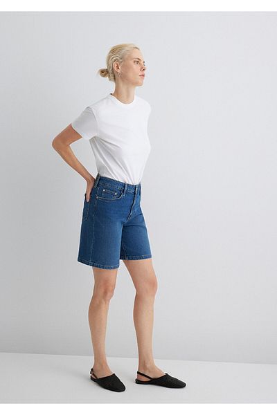 Mavi Eliana Casual Dark Blue Jean Shorts 1411221-89749