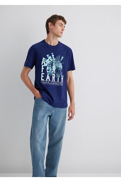 Mavi Ανδρικό μπλουζάκι με στάμπα Navy Blue M0612671-70496