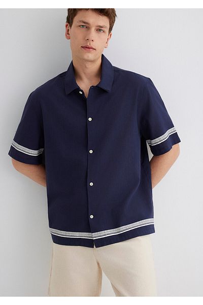 Mavi Ριγέ πουκάμισο Navy Blue Regular Fit / Normal Cut 0211627-83884