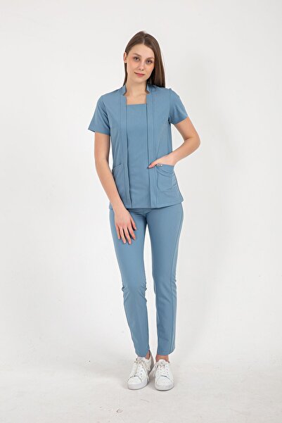 Onur Forma Square Collor Kadın Takım - Bulut Mavi