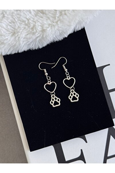 WhimsyWhite أقراط مخلب، أقراط قلب مخلب، أقراط نيكل على شكل قطة