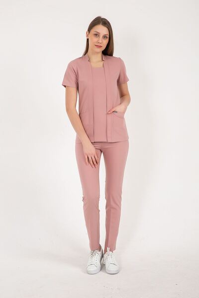 Onur Forma Square Collor Kadın Takım - Pudra