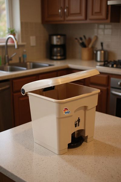 Living Plastic Garbage Bin - 45 Liters - Stylish and Durable Beige Waste Bin for Home and Office