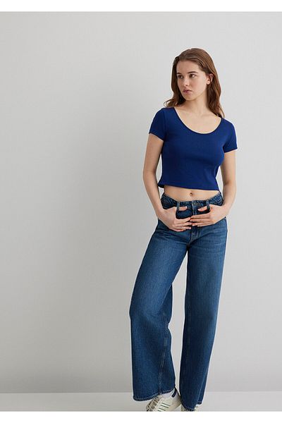 Mavi Tricou Crop de bază Crop / Cropped Short 1612374 -70722