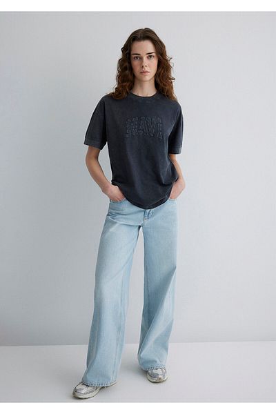 Mavi Printed Black T-Shirt Loose Fit / Loose Relaxed Cut 1613224 -900