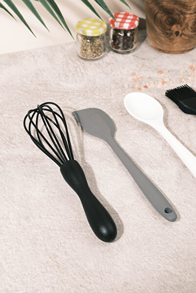AYEM HOME Mini Silicone Brush, Spoon, Spatula and Whisk Set | Set of 4, Non-Stick and Durable