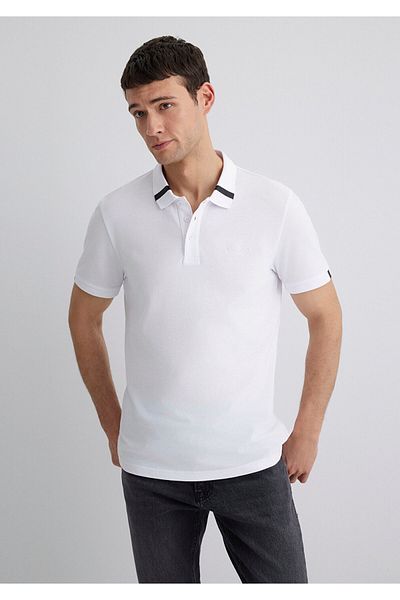 Mavi Λευκό μπλουζάκι Polo Regular Fit 0612651 -620