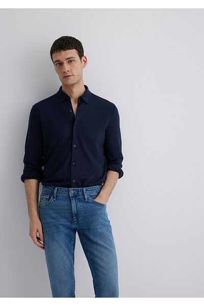 Mavi Πουκάμισο Navy Blue Lyocell Slim Fit 0211582 -70488