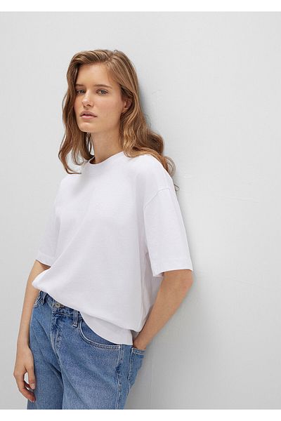Mavi Weißes T-Shirt mit M-Logo-Aufdruck, lockere Passform / lockere, entspannte Passform 1613225 -620