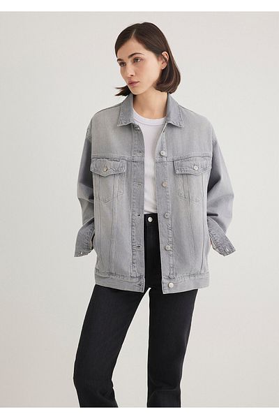 Mavi Luna 90S Light Gray Jean Jacket 1110177 -89166