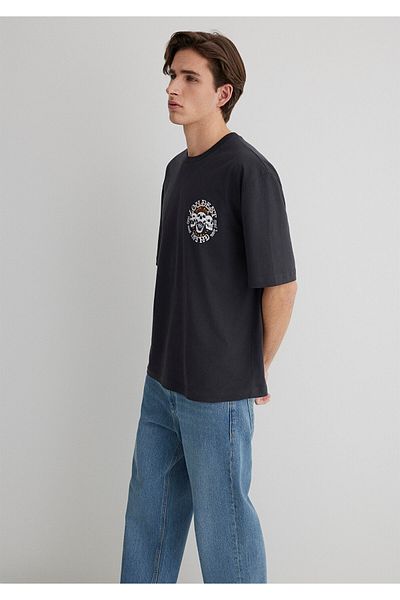 Mavi Skull Printed Anthracite T-Shirt Relaxed Fit / Relaxed Cut 0612702 -70087