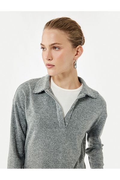 Koton Tricou cu mânecă lungă și guler polo cu croiala normală