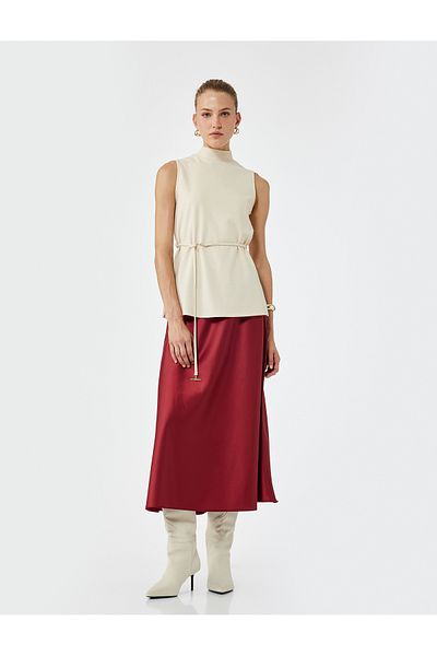 Koton Fusta midi din satin cu talie standard