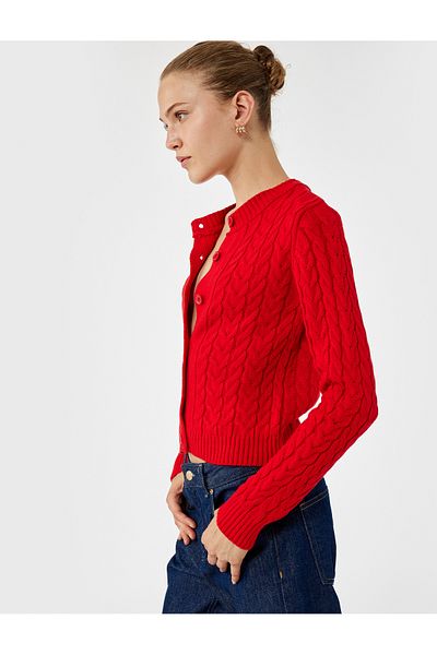 Koton Cardigan cu mâneci lungi, cu decolteu, cu nasturi, tricotat