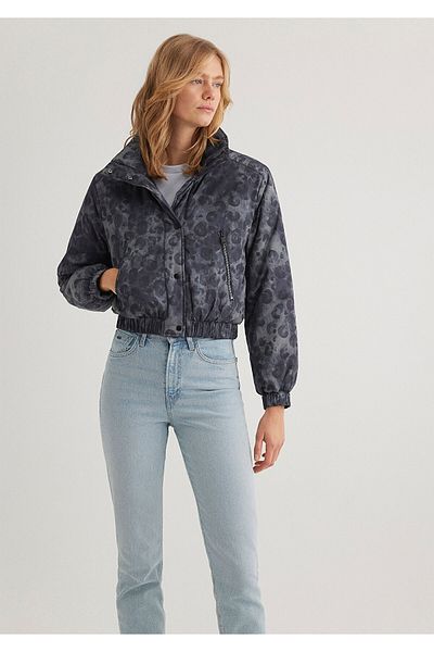 Mavi Printed Anthracite Crop Jacket 1110269 -89122