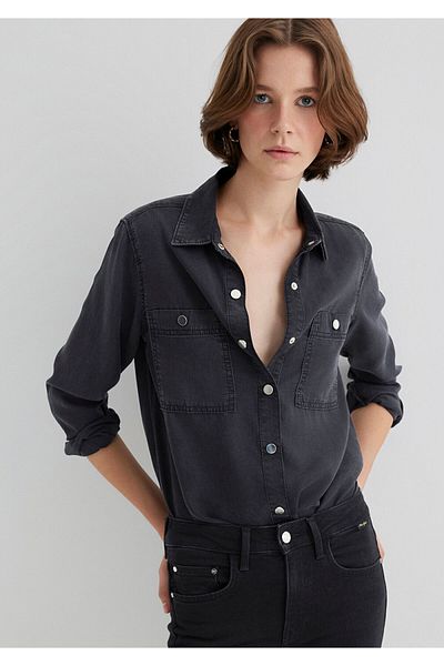 Mavi Betty Gold Classic Anthracite Jean πουκάμισο με εφαρμογή / Εφαρμοσμένη εφαρμογή 1210818 -87811