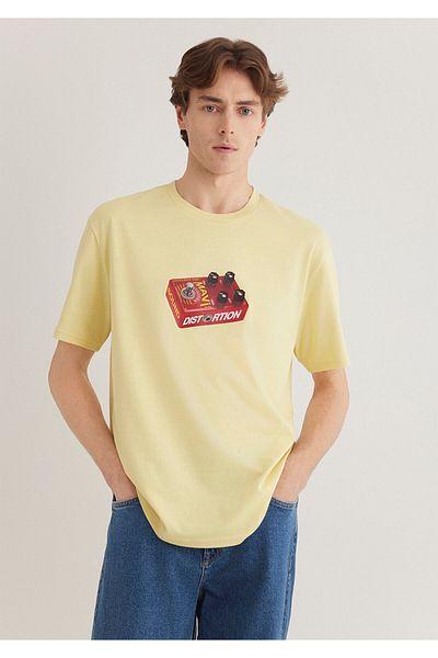 Mavi Κίτρινο μπλουζάκι με μουσική στάμπα Loose Fit / Loose Relaxed Fit 0612485 -84567