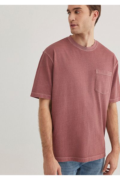 Mavi Claret Red T-shirt με λεπτομέρεια τσέπης Loose Fit / Loose Relaxed Fit 0612502 -71100