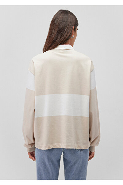 Mavi Tricou Polo cu dungi Ecru - Croială lejeră 1612845 -86687